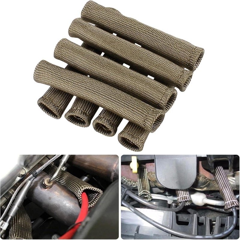 BaiYiQing Titanium Spark Plug Wire Boots Thermal Protection Insulator Sleeve, 2500 Degree Heat shield Cover Wrap 6 inch for Car Truck 8PCS - Image 5